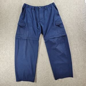 Reel Legends Performance Mackerel Convertible Pants Mens XL Navy Blue Quick Dry